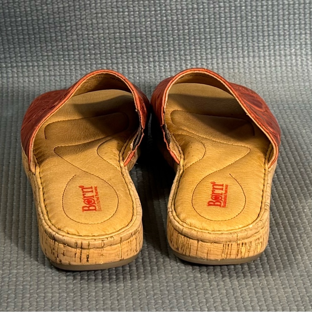 Born Red Leather Slide Sandals - Picture 7 of 9